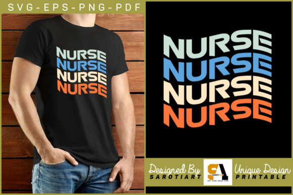 Nurse Retro T-shirt Design SVG Printable